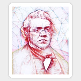 William Makepeace Thackeray Portrait | William Makepeace Thackeray Artwork Line art Sticker